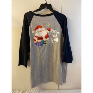 Baseball T-shirt Santa Merry Christmas Y’all 2xl